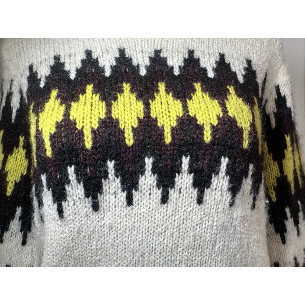 A.L.C. Women's SMALL Badgley‎ Alpaca Wool Blend Fair Isle Sweater Quiet Luxury - Picture 10 of 16